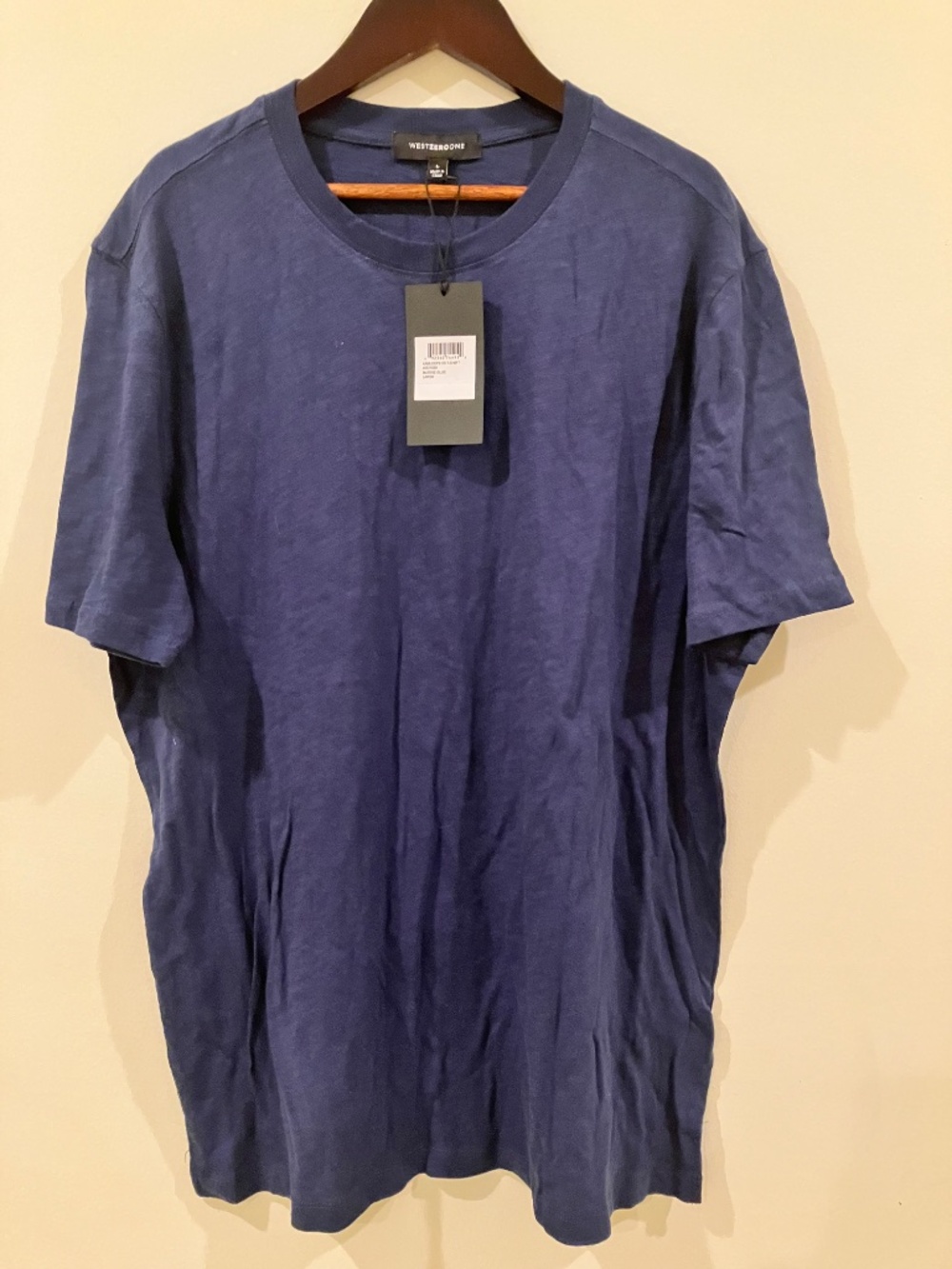 New ~ WESTZEROONE ~  Kamloops Short Sleeve T-Shirt L 100% Cotton Blue